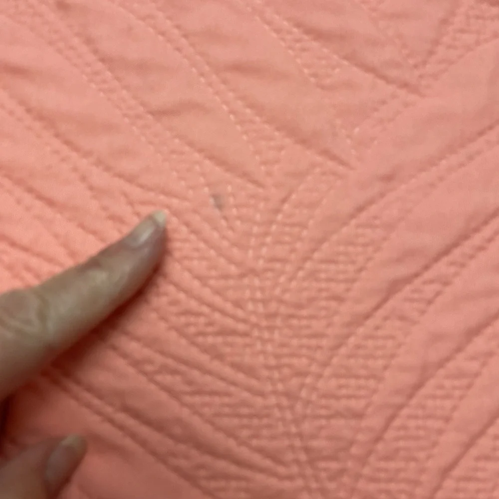 Sleeping Partners Quilted Coverlet Full/Double Coral‎ Orange Embroidered Floral